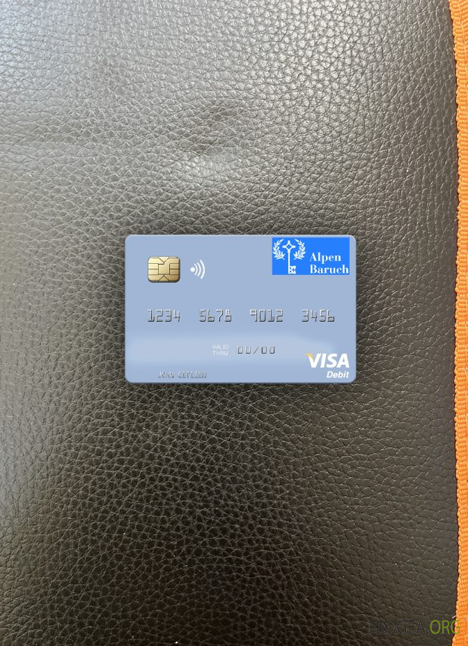 Vanuatu Alpen Baruch Bank Limited carte de débit visa photolook , avant